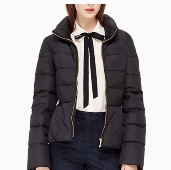 Kate Spade peplum puffer jacket Sz 2 - Picture 3 of 6
